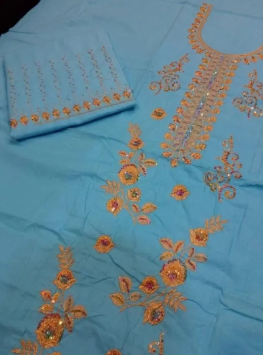 Cotton Embroidered 2-Piece Unstitched Winter Suit