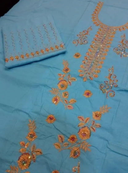 Cotton Embroidered 2-Piece Unstitched Winter Suit