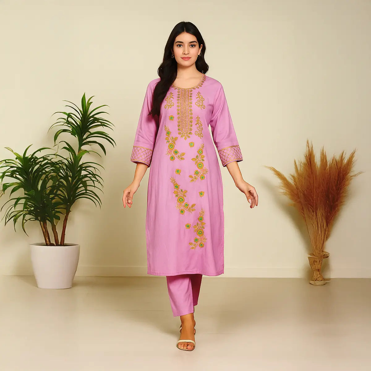 Cotton Embroidered 2-Piece Unstitched Winter Suit