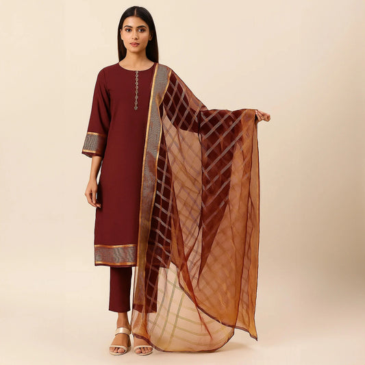 Shah Kamal Katan Silk Unstitched 3PC Suit