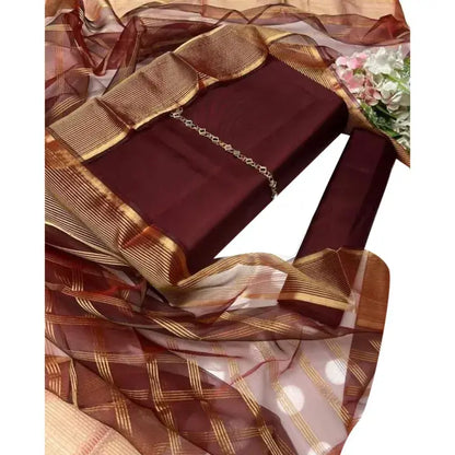 Shah Kamal Katan Silk Unstitched 3PC Suit