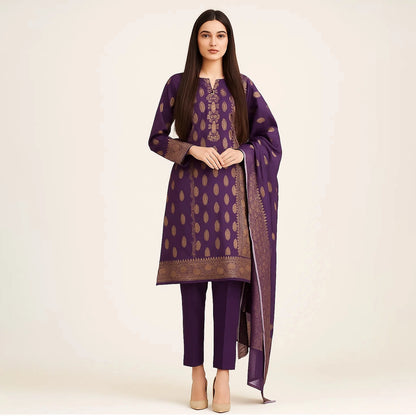 Rubika Fashion Cotton Jacquard Unstitched 3-Piece
